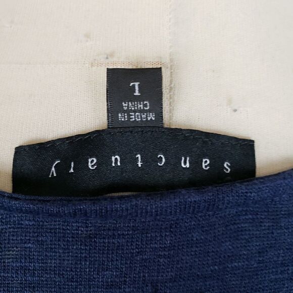 Sanctuary burnout tunic sheer hem tie cuff - Picture 5 of 8